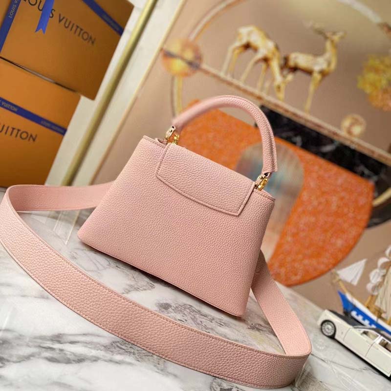 Louis Vuitton LV Women Capucines BB Pink Crème Taurillon Cowhide Leather