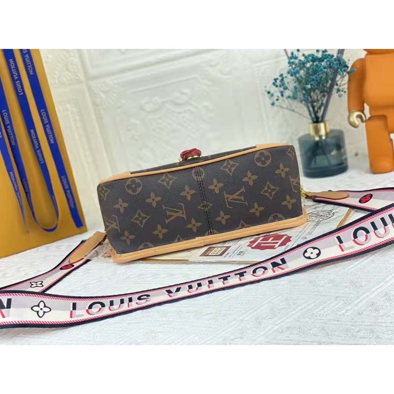 Louis Vuitton LV Women Diane Satchel Brown Monogram Coated Canvas Textile Lining