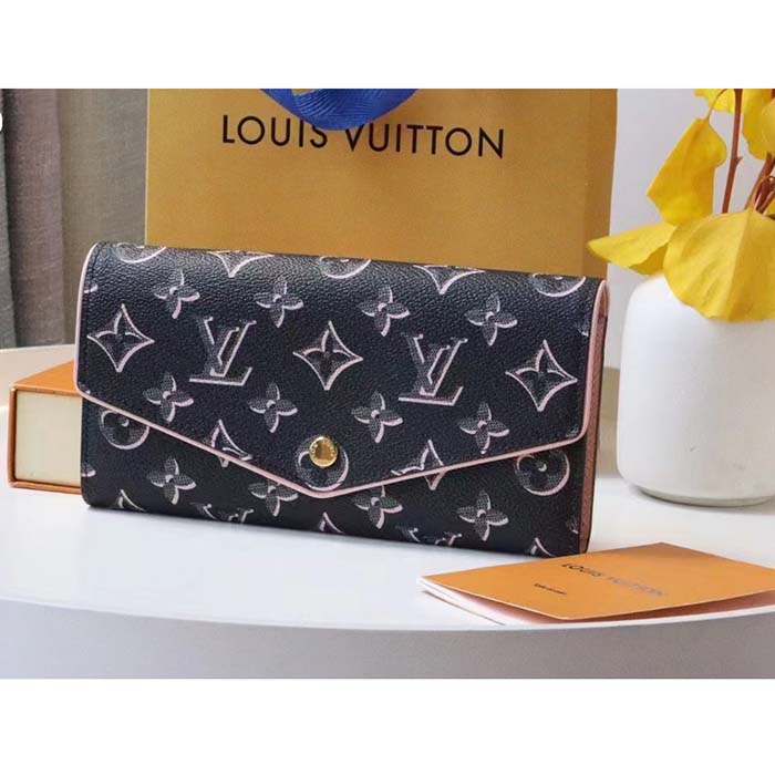 Louis Vuitton LV Women Sarah Wallet Fall for You Black Monogram Coated Canvas