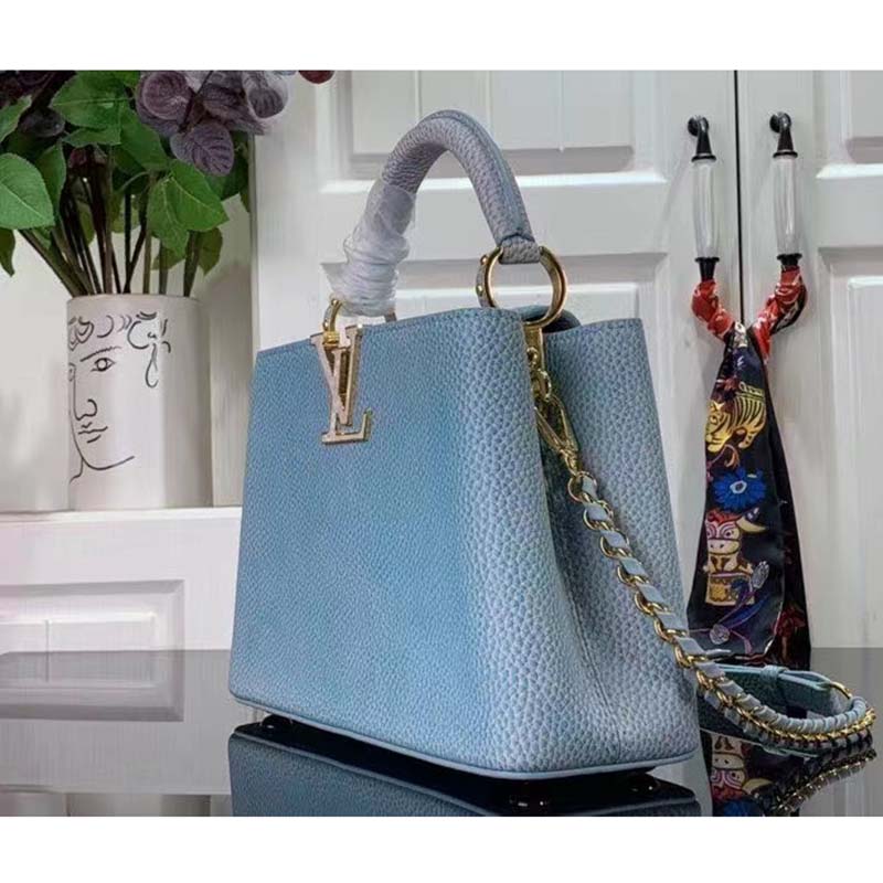 Louis Vuitton LV Women Capucines BB Handbag Lilas Purple Taurillon Leather Shimmery