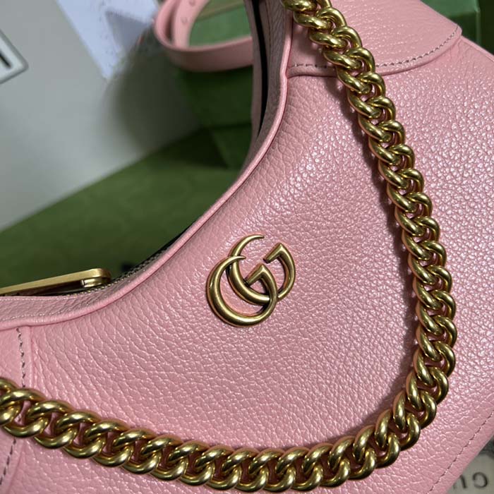 Gucci Women GG Aphrodite Small Shoulder Bag Light Pink Soft Leather Double G