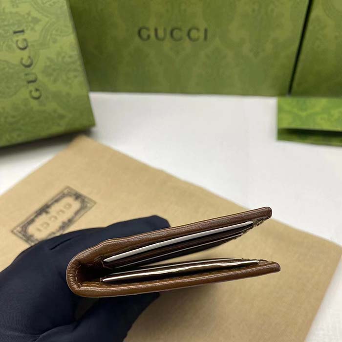 Gucci Unisex GG Supreme Canvas Beige Ebony GG Supreme Canvas Brown Leather