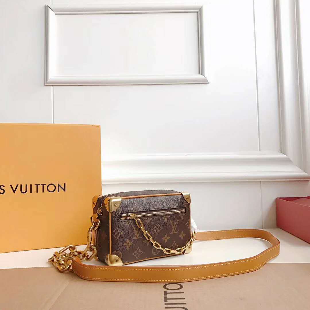 Louis Vuitton LV Unisex Mini Soft Trunk Bag in Monogram Coated Canvas-Brown