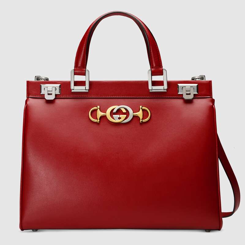 Gucci GG Women Gucci Zumi Smooth Leather Medium Top Handle Bag