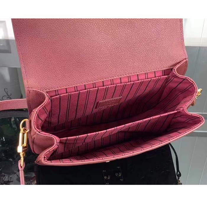 Louis Vuitton LV Women Pochette Métis Wine Red Monogram Empreinte Embossed Grained Cowhide Leather