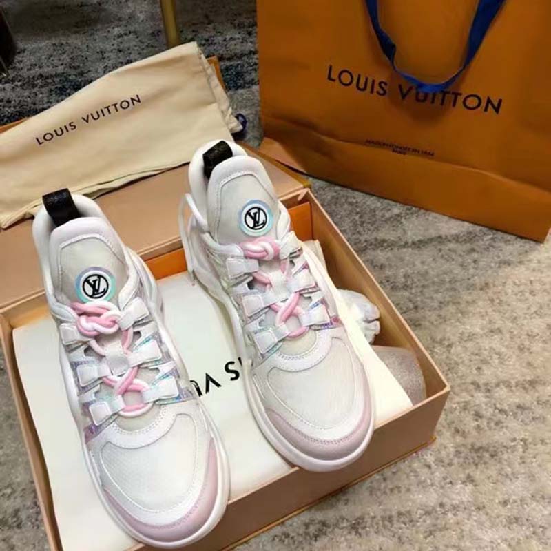 Louis Vuitton Women LV Archlight Sneaker Pink Mix Materials Patent Monogram Canvas