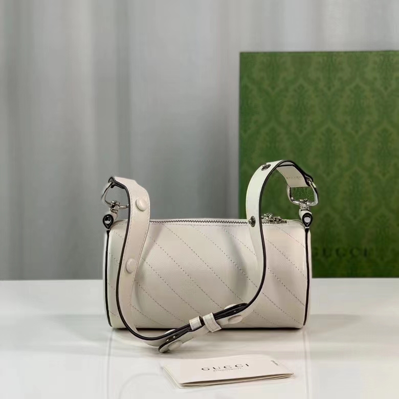 Gucci Women GG Blondie Mini Shoulder Bag Round Interlocking G White Leather
