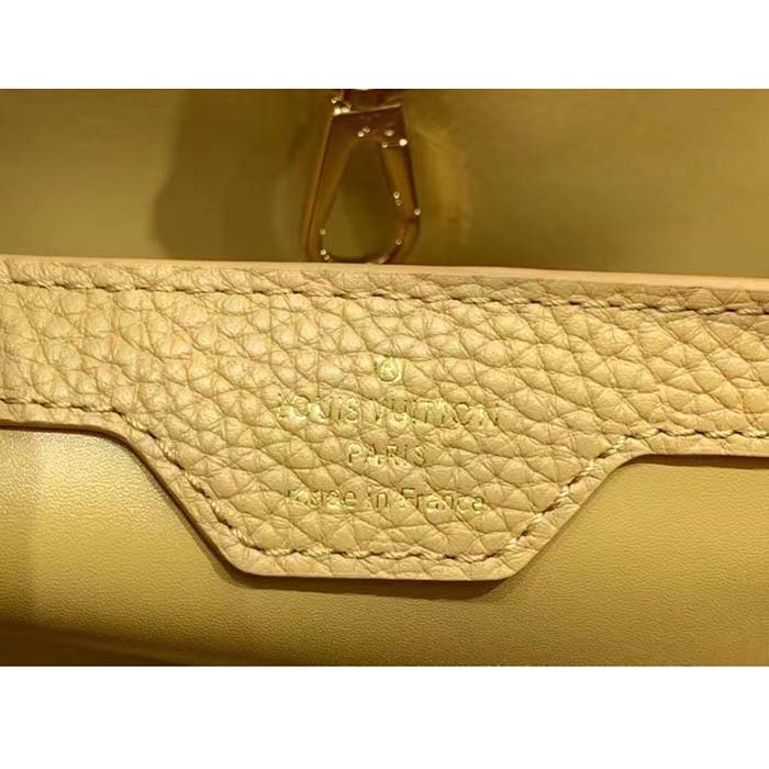 Louis Vuitton LV Women Capucines MM Handbag Arizona Brown Cognac Taurillon Leather