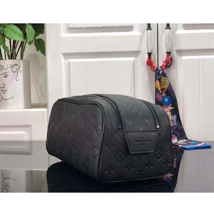 Louis Vuitton LV Unisex Dopp Kit Toilet Pouch Taurillon Monogram Leather Cowhide