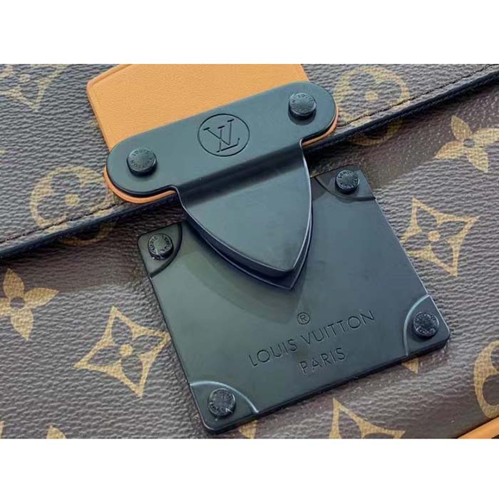 Louis Vuitton LV Unisex S Lock Messenger Radiant Sun Monogram Macassar Coated Canvas