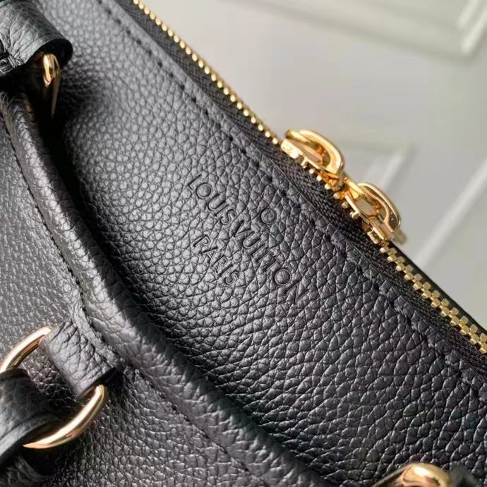 Louis Vuitton LV Women Trianon PM Bag Black Embossed Grained Cowhide Leather