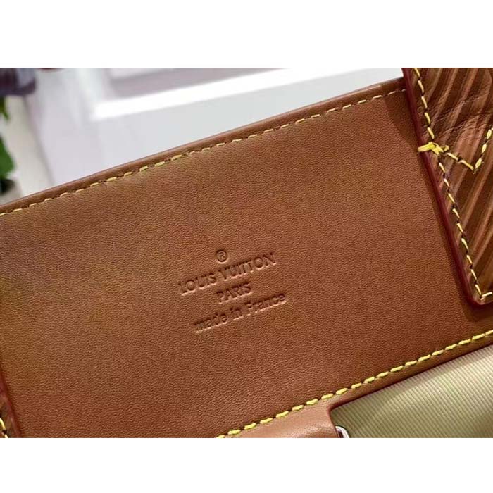 Louis Vuitton LV Unisex Maxi Noé Sling Cognac Calf Leather Drawstring Inside-Hook Closure Double Handle