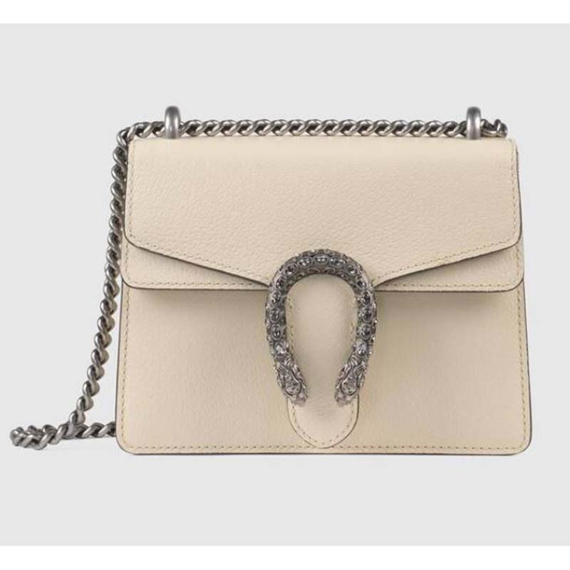 Gucci GG Women Dionysus Leather Mini Bag Beige Metal-Free Tanned Leather