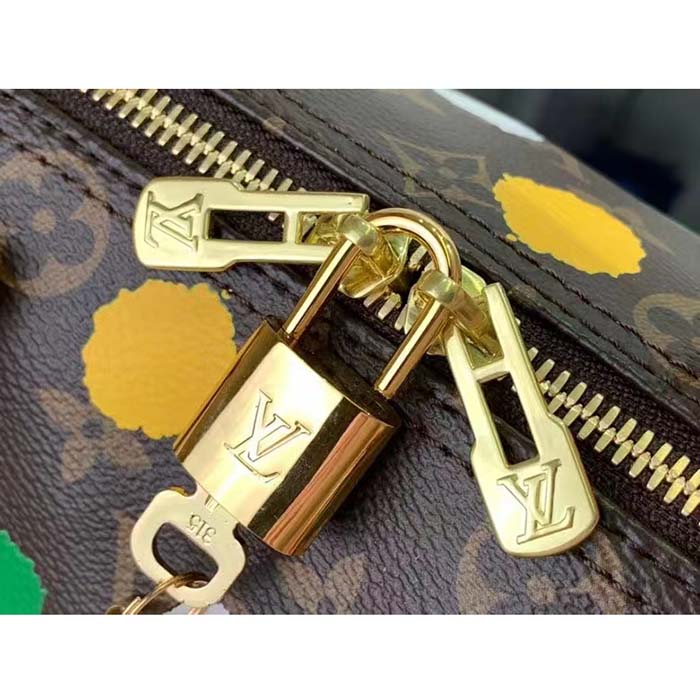 Louis Vuitton LV Women LV x YK Speedy Bandoulière 25 Monogram Coated Canvas 3D Painted Dots Print