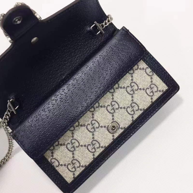 Gucci Women Dionysus GG Super Mini Bag Beige Blue GG Supreme Canvas