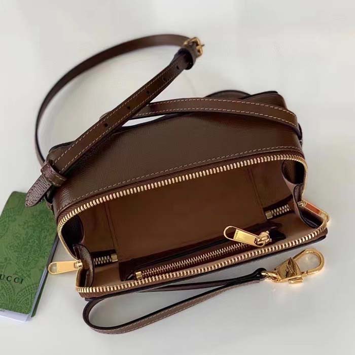 Gucci Unisex GG Mini Bag Interlocking G Beige Ebony GG Supreme Fabric