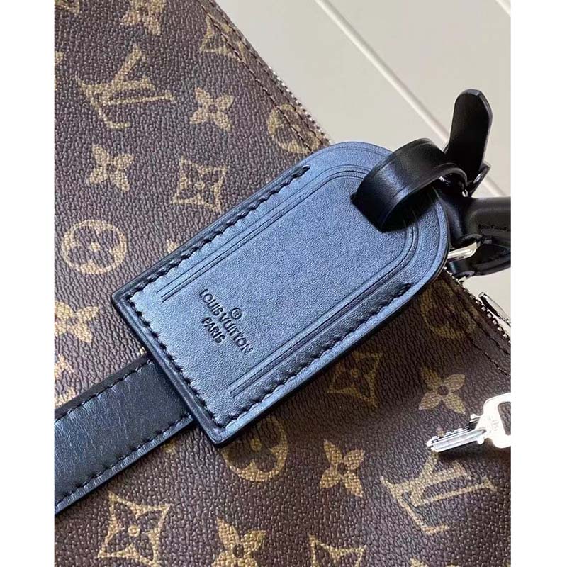 Louis Vuitton LV Unisex Keepall Bandoulière 55 Monogram Canvas Natural Cowhide Leather