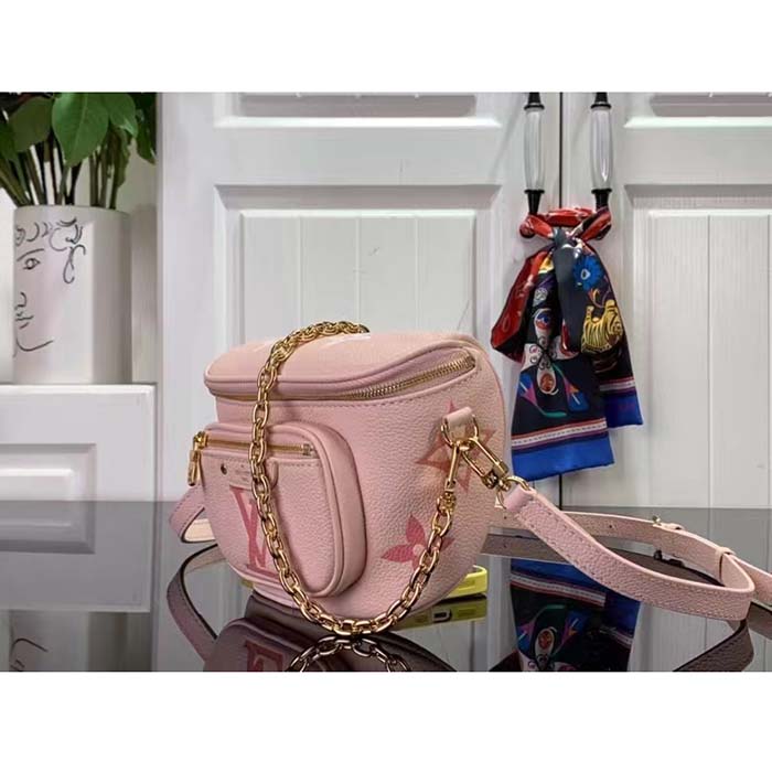 Louis Vuitton LV Women Mini Bumbag Monogram Pink Monogram Empreinte Embossed Supple Grained Cowhide