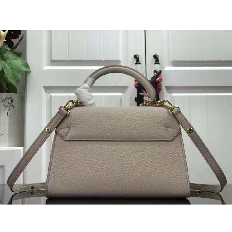 Louis Vuitton LV Women Twist One Handle BB Handbag Greige Grey Taurillon
