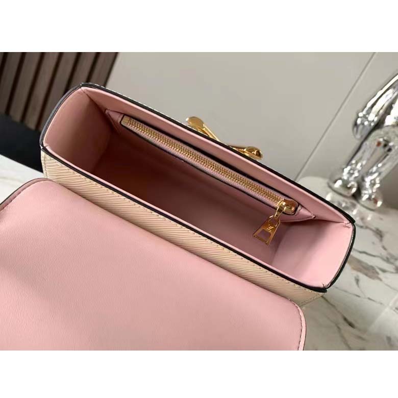 Louis Vuitton LV Women Twist PM Handbag Quartz White Epi Grained Leather