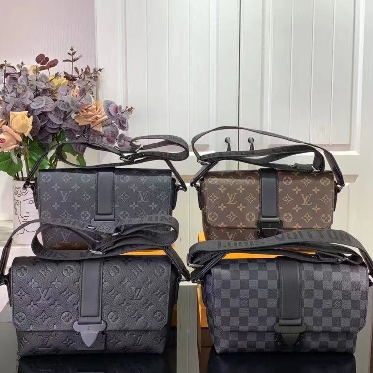 Louis Vuitton LV Unisex S-Cape Messenger Monogram Eclipse Coated Canvas Cowhide Leather