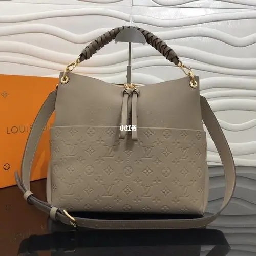 Louis Vuitton LV Women Maida Hobo Handbag Tourterelle Gray Embossed Grained Cowhide
