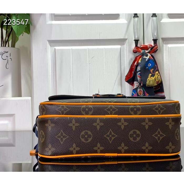 Louis Vuitton LV Unisex S Lock Messenger Brown Radiant Sun Monogram Macassar Coated Canvas