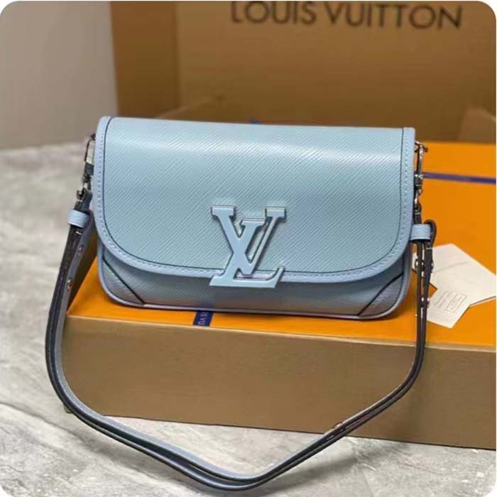 Louis Vuitton LV Women Buci Crossbody Cloud Blue Epi Grained Cowhide Leather