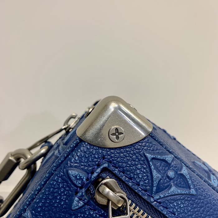 Louis Vuitton LV Unisex Mini Soft Trunk Denim Blue Cowhide Leather