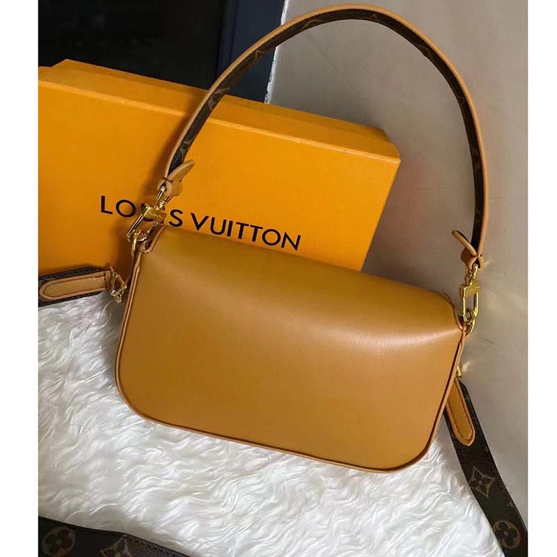 Louis Vuitton LV Women Swing Brown Calfskin Leather Monogram Canvas S Lock