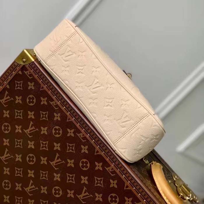 Louis Vuitton LV Women Trianon PM Bag Cream Embossed Grained Cowhide Leather