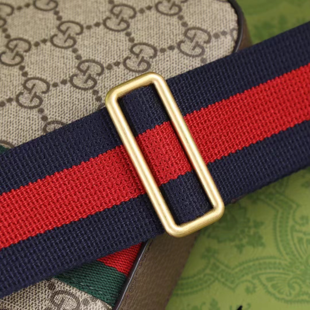 Gucci Unisex GG Ophidia GG Shoulder Bag Beige Ebony Supreme Canvas