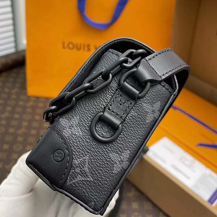 Louis Vuitton LV Unisex Steamer Wearable Wallet Black Monogram Eclipse Coated Canvas Cowhide Leather