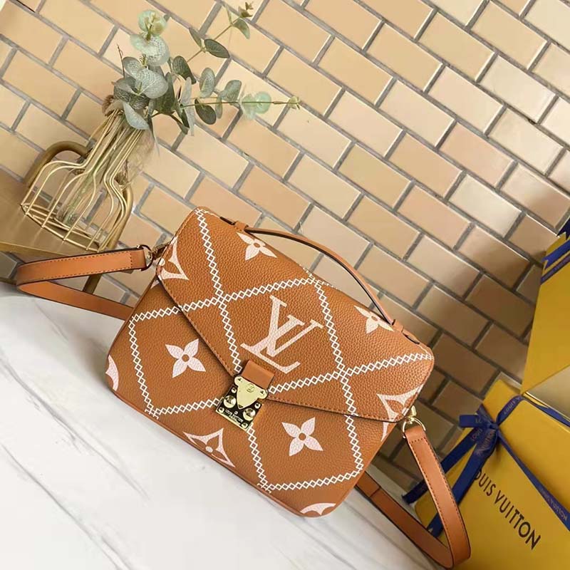 Louis Vuitton LV Women Pochette Metis Bag Embroidered Embossed Supple Grained Cowhide
