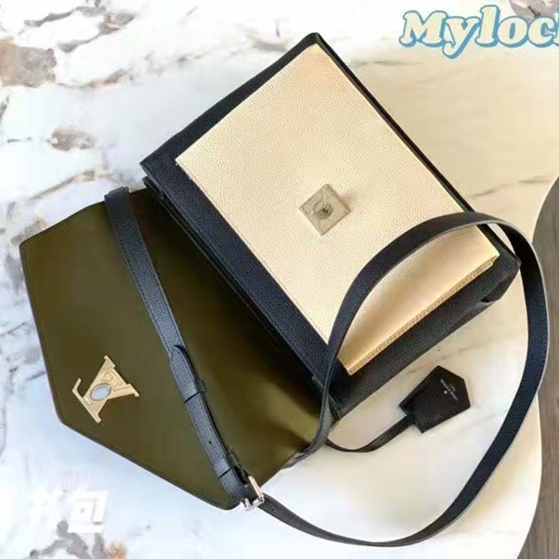 Louis Vuitton LV Women Mylockme Chain Bag Smokey Brown Soft Grained Calfskin