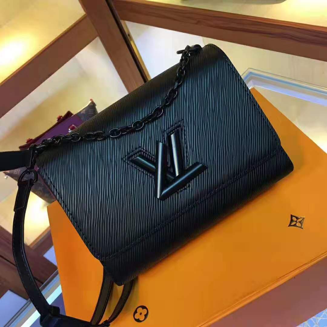 Louis Vuitton LV Women Twist PM Chain Bag in Grained Epi Leather-Black