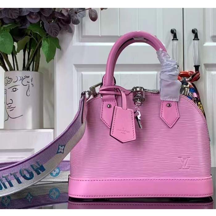 Louis Vuitton LV Women Alma BB Handbag Lilas Provence Lilac Epi Grained Cowhide Leather