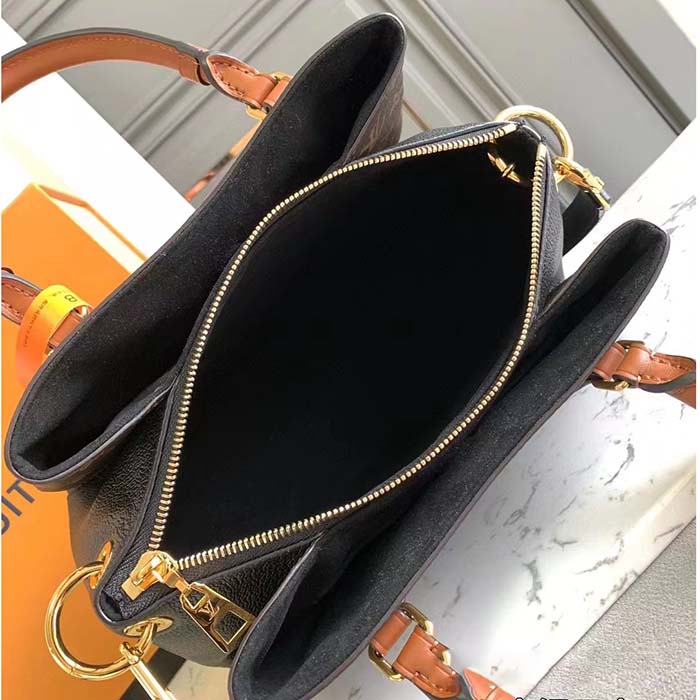 Louis Vuitton LV Women Vendôme MM Black Cowhide Leather Monogram Coated Canvas