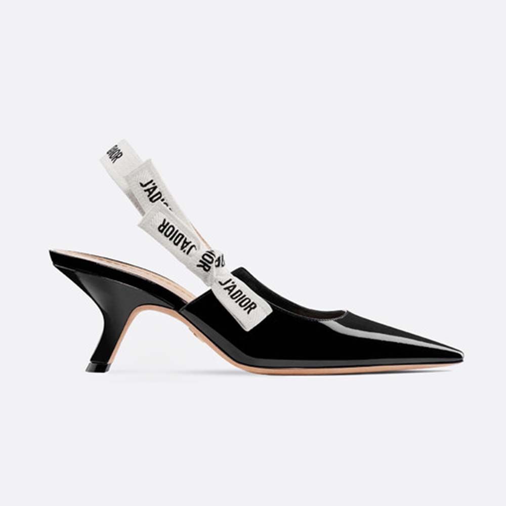 Dior Women J’adior Slingback in Black Patent Calfskin Leather in  6.5 cm Heel