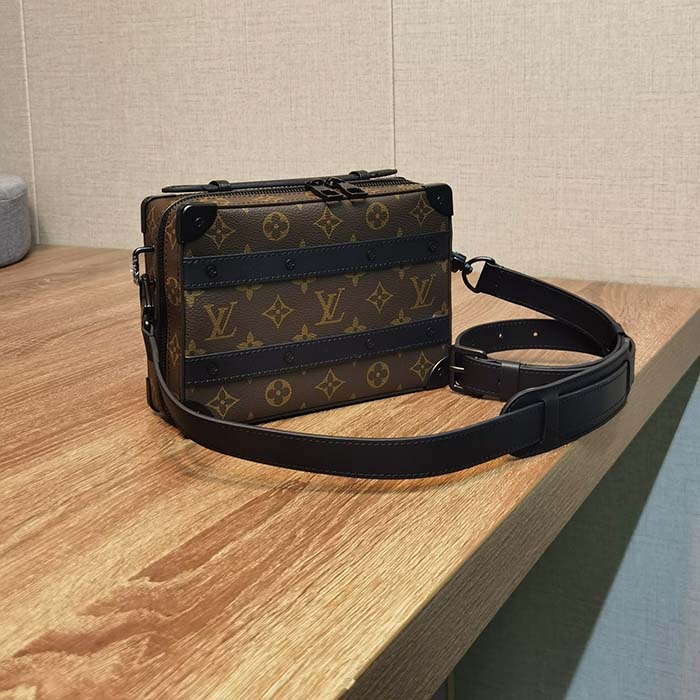 Louis Vuitton LV Unisex Handle Soft Trunk Monogram Macassar Coated Canvas Cowhide Leather