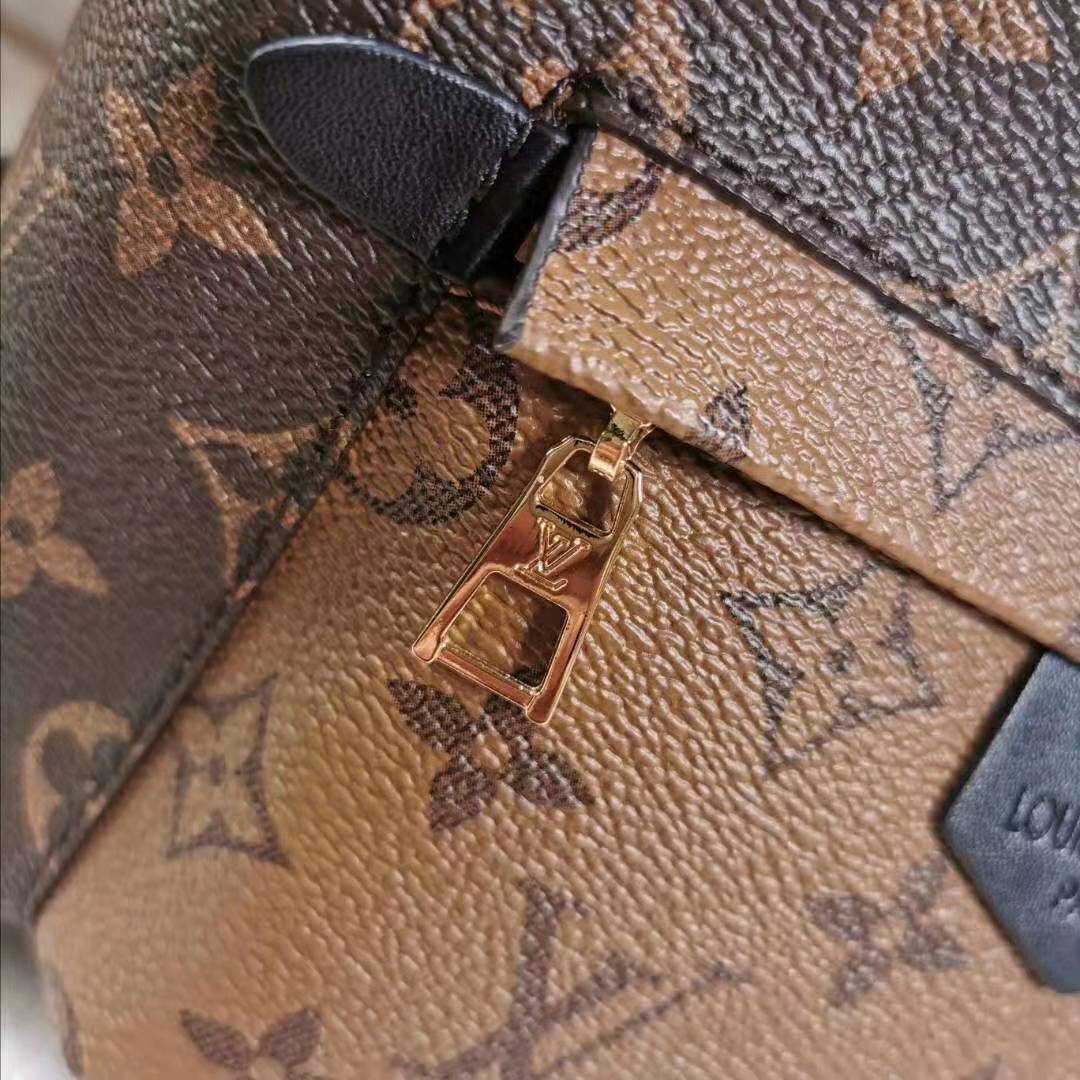 Louis Vuitton LV Women Palm Springs PM Backpack in Monogram Reverse Coated Canvas-Brown