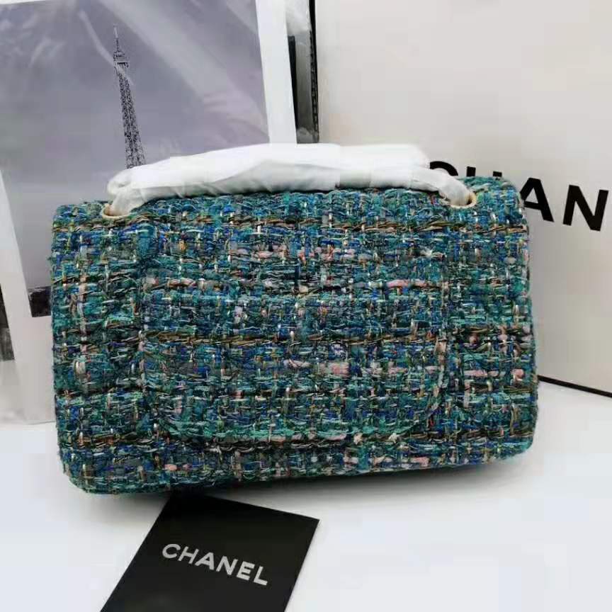 Chanel Women Mini Flap Bag in Tweeds & Fabrics-Blue