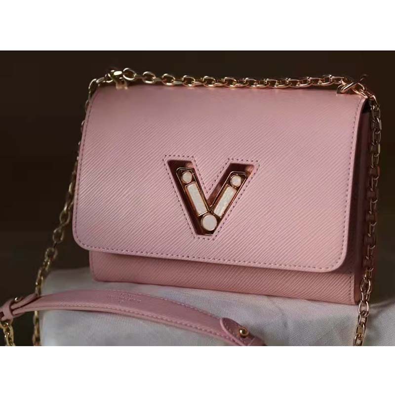 Louis Vuitton LV Women Twist PM Handback Rose Jasmin Epi Cowhide Leather