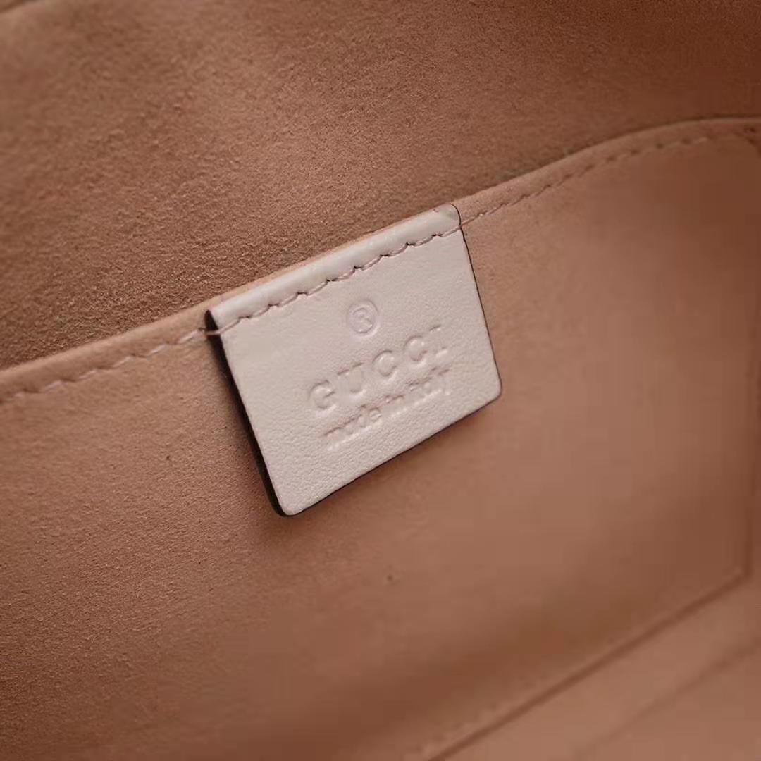 Gucci GG Women GG Marmont Matelassé Shoulder Bag in Blue Diagonal Matelassé Leather