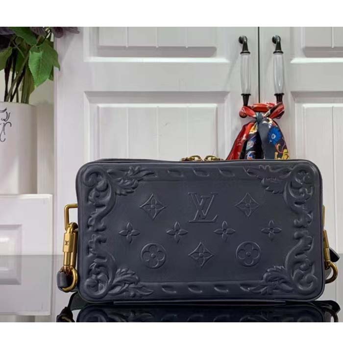 Louis Vuitton LV Unisex Soft Trunk Wearable Wallet Dark Shadow Gray Calf Leather