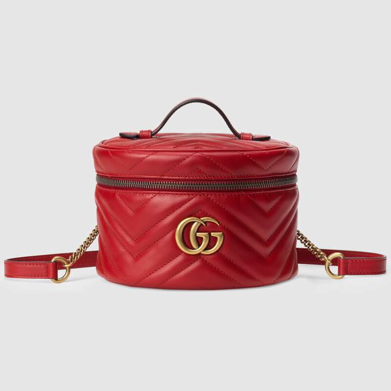 Gucci GG Women GG Marmont Mini Backpack in Matelassé Chevron Leather