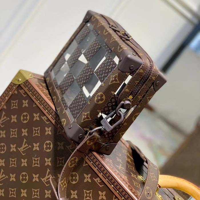 Louis Vuitton LV Unisex Slim Soft Trunk Brown Monogram Chess Coated Canvas PVC