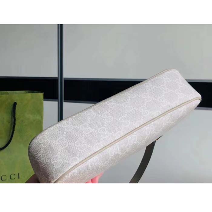 Gucci Women Ophidia Small Handbag Beige White GG Supreme Canvas Double G