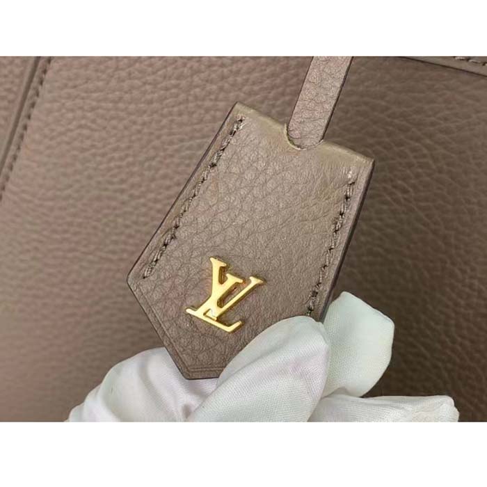 Louis Vuitton LV Women Lock It MM Earth Taurillon Leather Smooth Calfskin Calf Leather