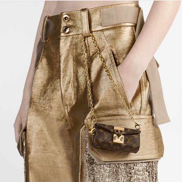 Louis Vuitton LV Women Bitsy Pouch Brown Monogram Flower Canvas